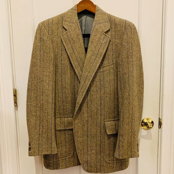 VINTAGE BROOKS BROTHERS Tweed Wool Blazer Sport Coat Jacket 43 R USA - Picture 2 of 16